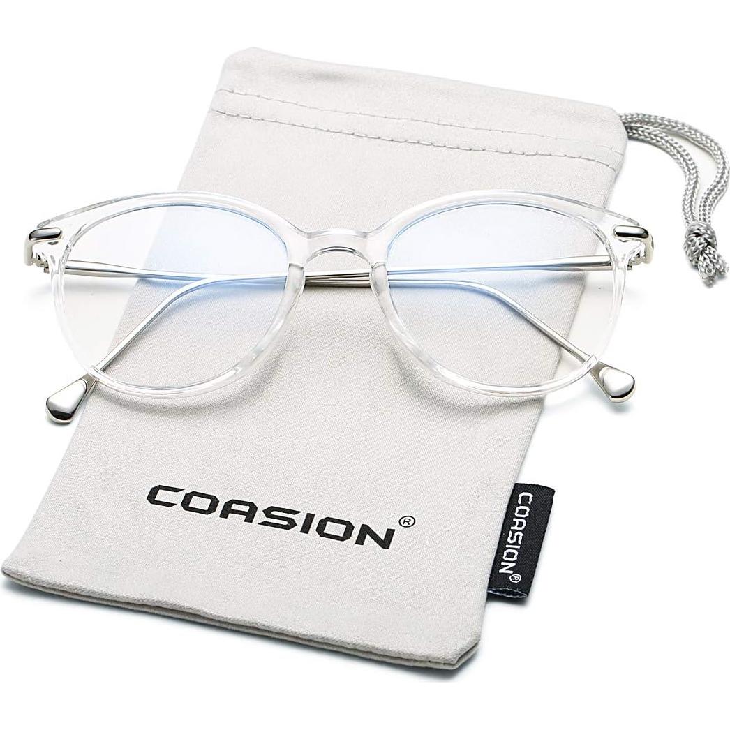 Gafas bloqueadoras de luz azul COASION para mujeres, redondas