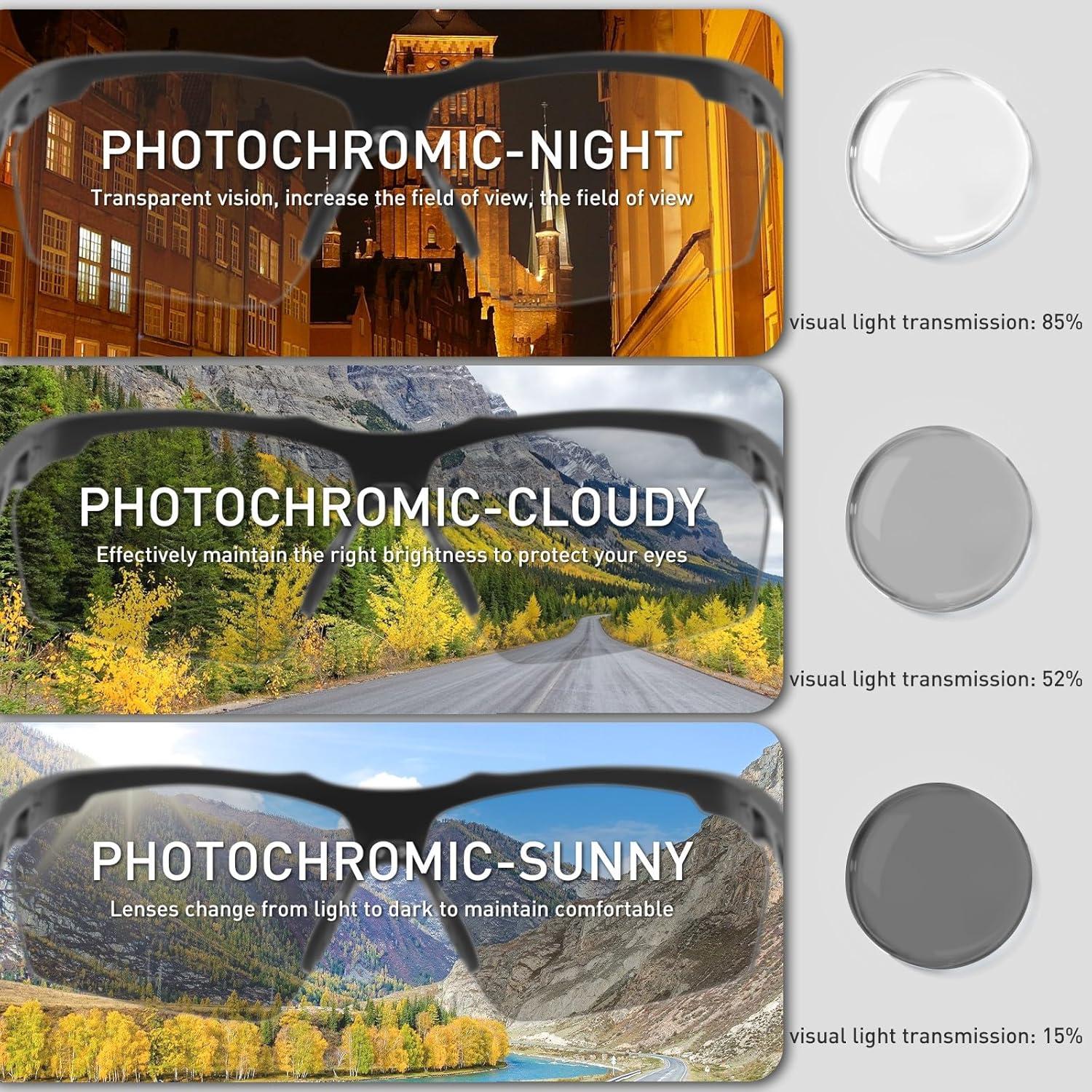 Gafas de sol fotocromáticas SCVCN UV400 para deportes