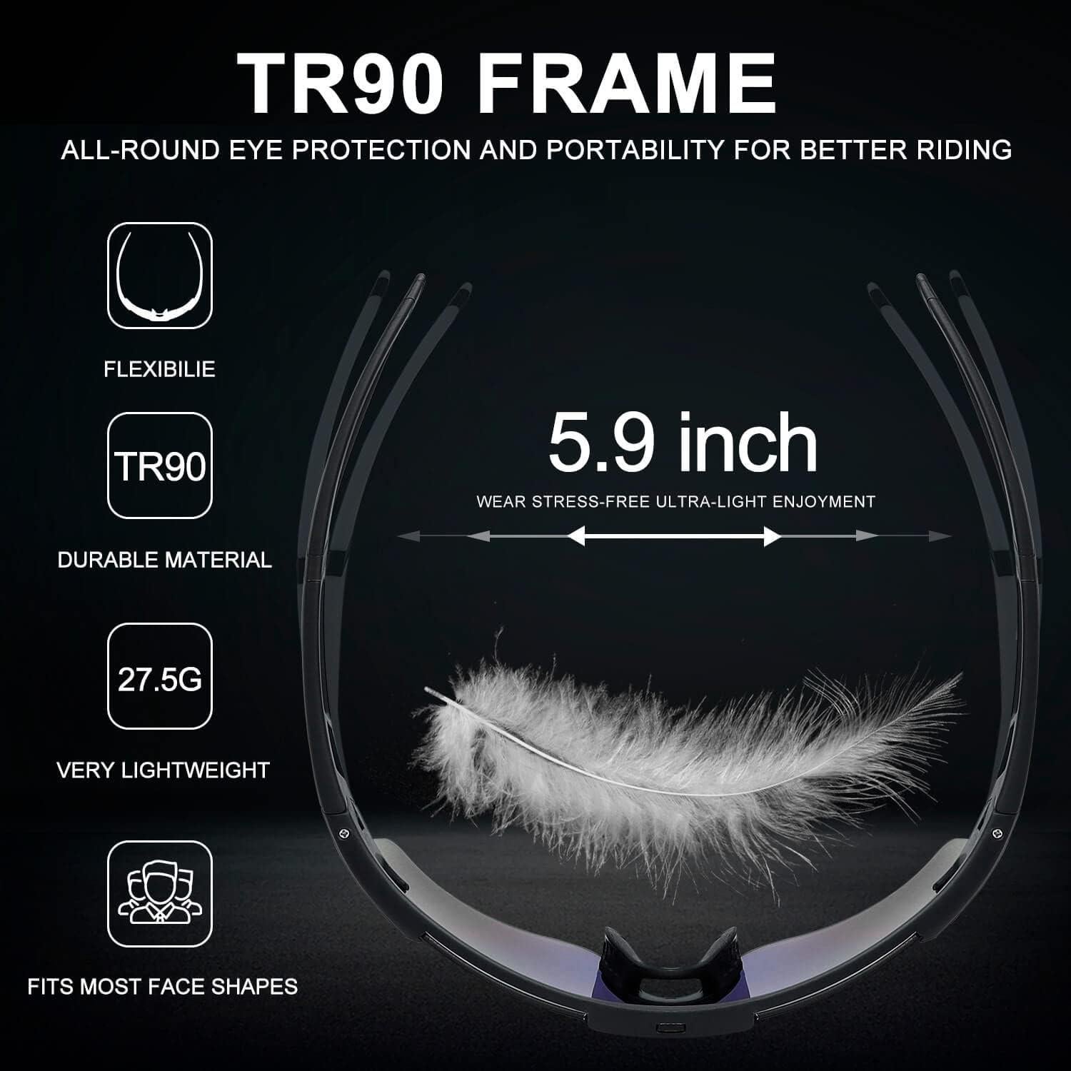 Gafas de Ciclismo SPOSUNE UV400 con 4 Lentes Intercambiables