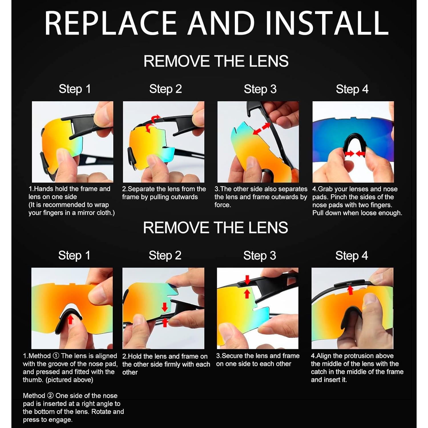 Gafas de Ciclismo SPOSUNE UV400 con 4 Lentes Intercambiables
