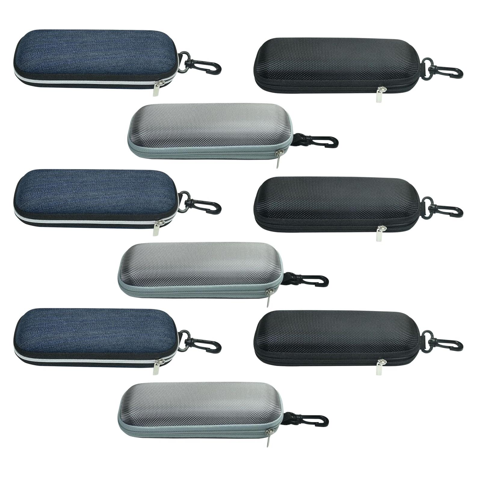 Estuches semi-rígidos para gafas unisex - 9 piezas, 3 colores