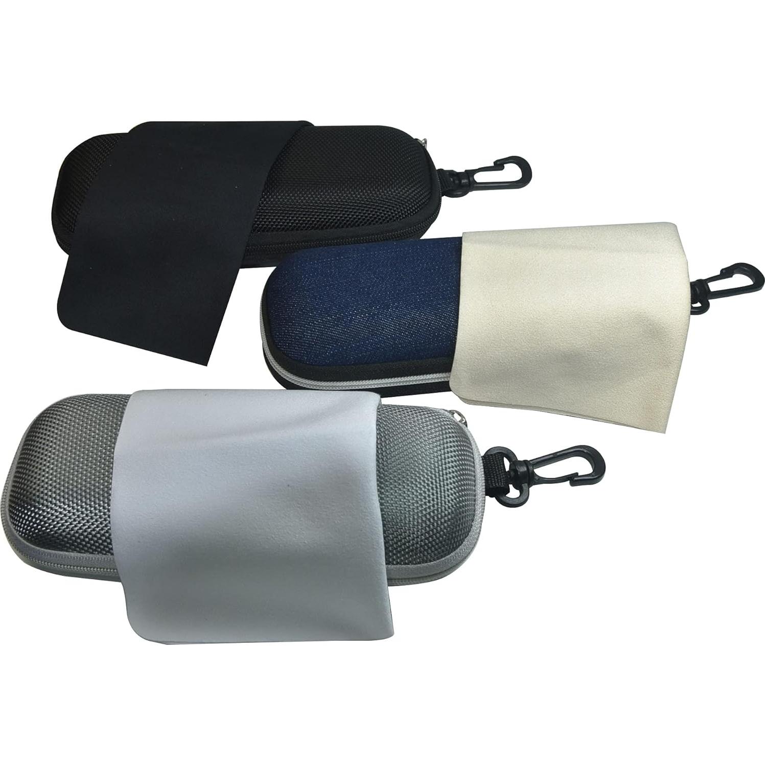 Estuches semi-rígidos para gafas unisex - 9 piezas, 3 colores