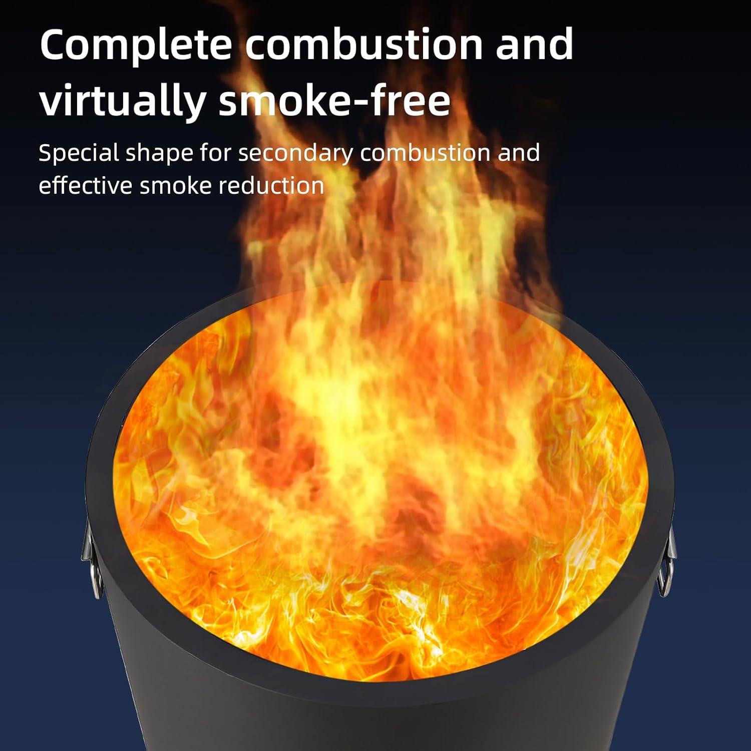 Fogata sin humo Hipicute 40 cm acero inoxidable para exteriores