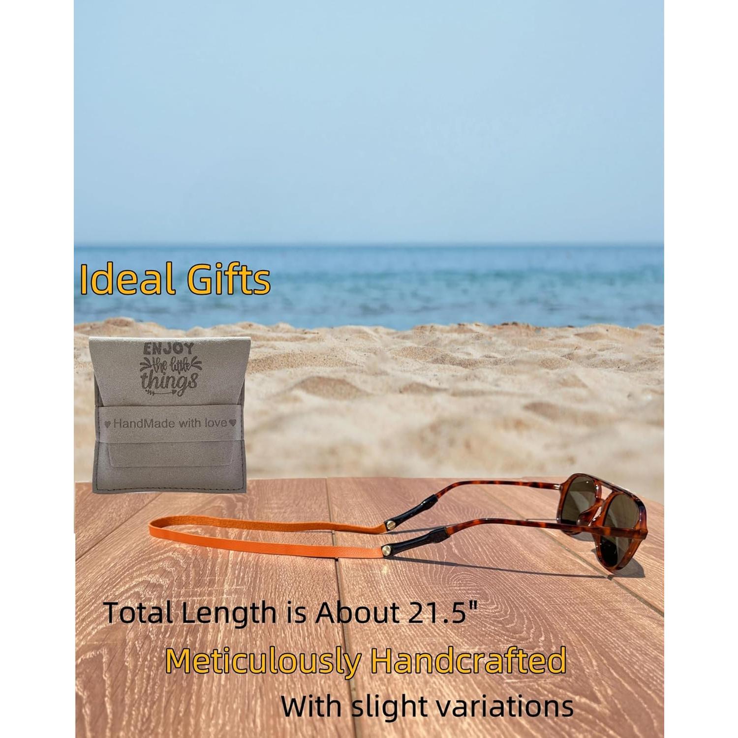 Correa de Gafas de Cuero PVS-001 Naranja Vibrante Unisex