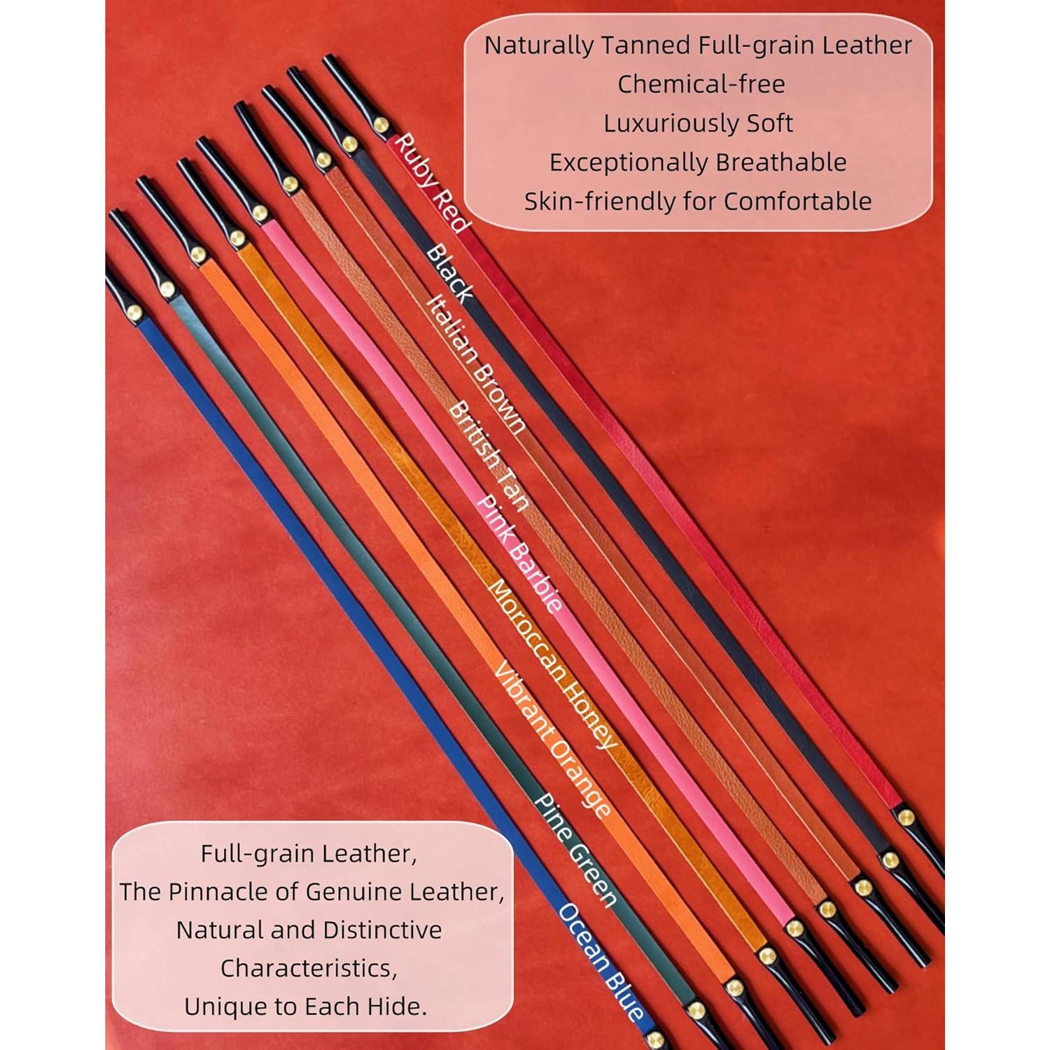 Correa de Gafas de Cuero PVS-001 Azul Océano Unisex