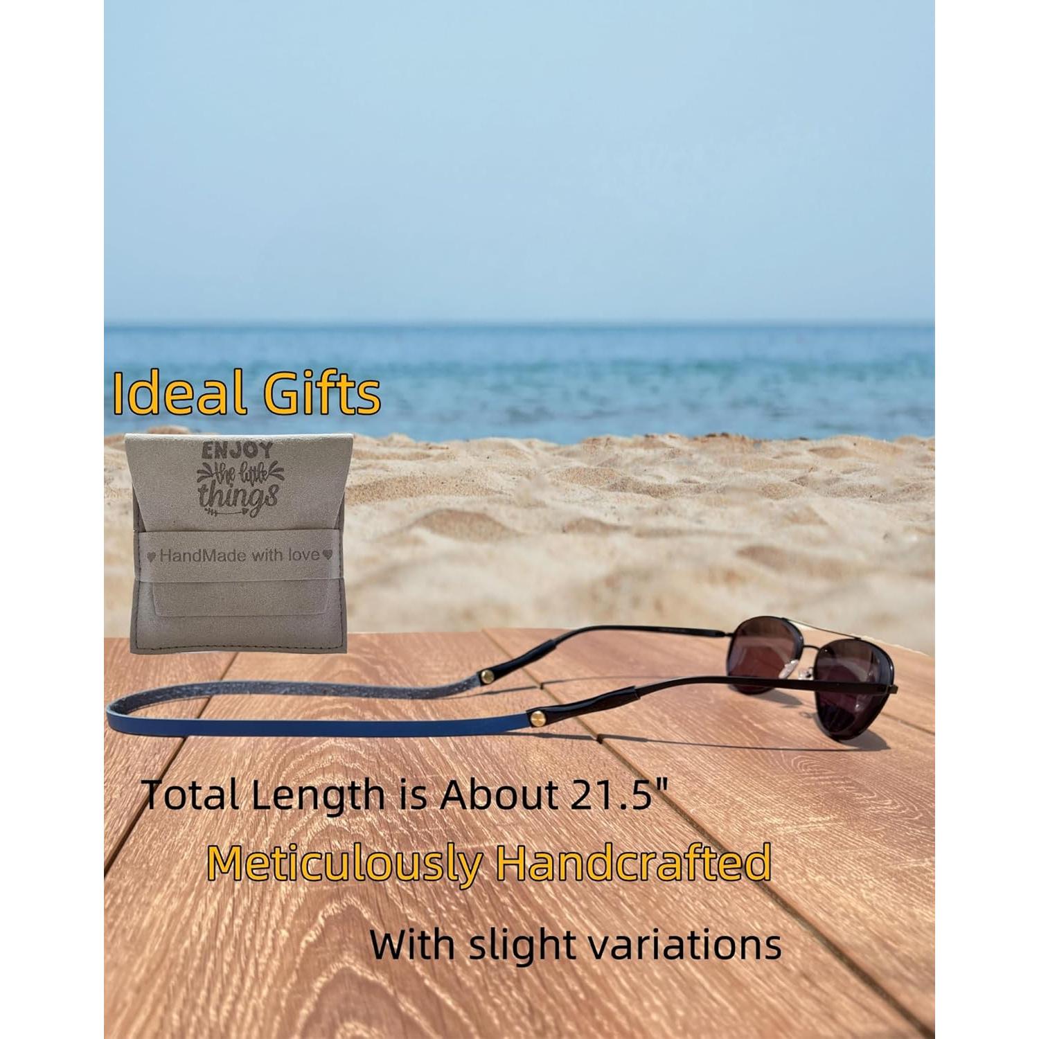 Correa de Gafas de Cuero PVS-001 Azul Océano Unisex