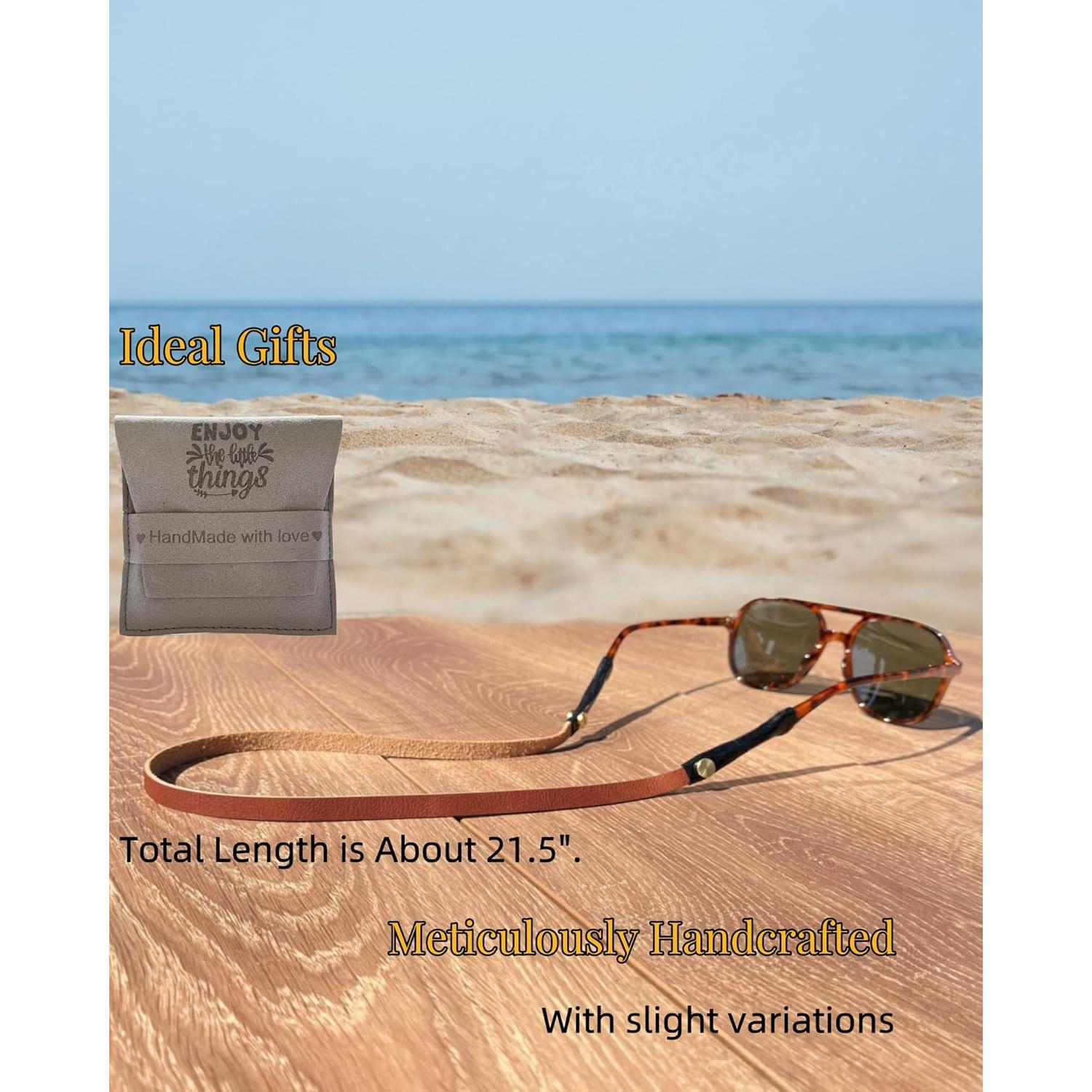 Correa de Gafas de Cuero PVS-001 Marrón Italiano Unisex