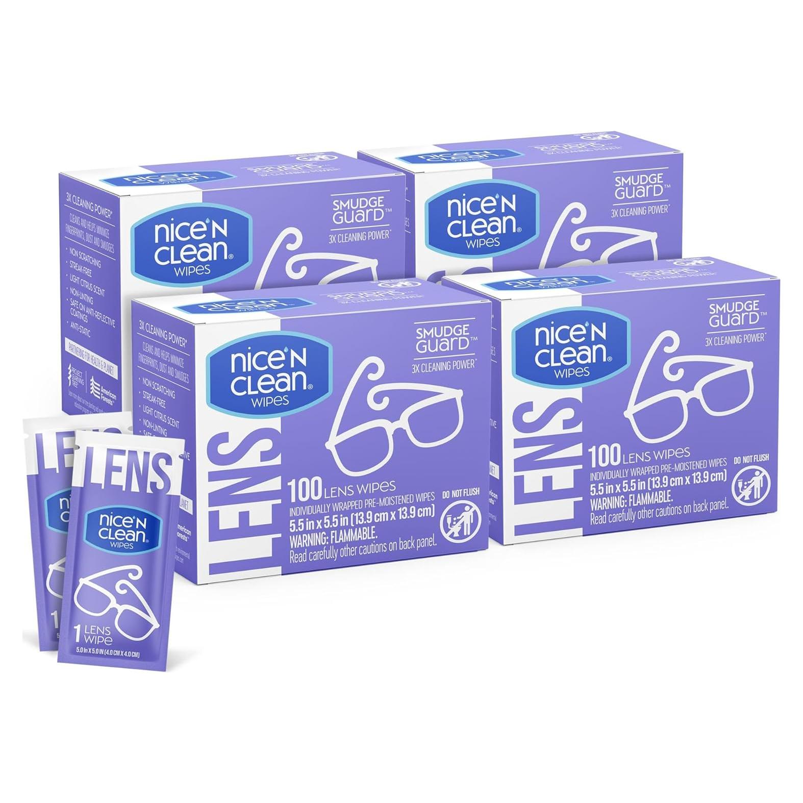 Toallitas para Lentes Nice 'N CLEAN 400 Unidades Sin Amoníaco