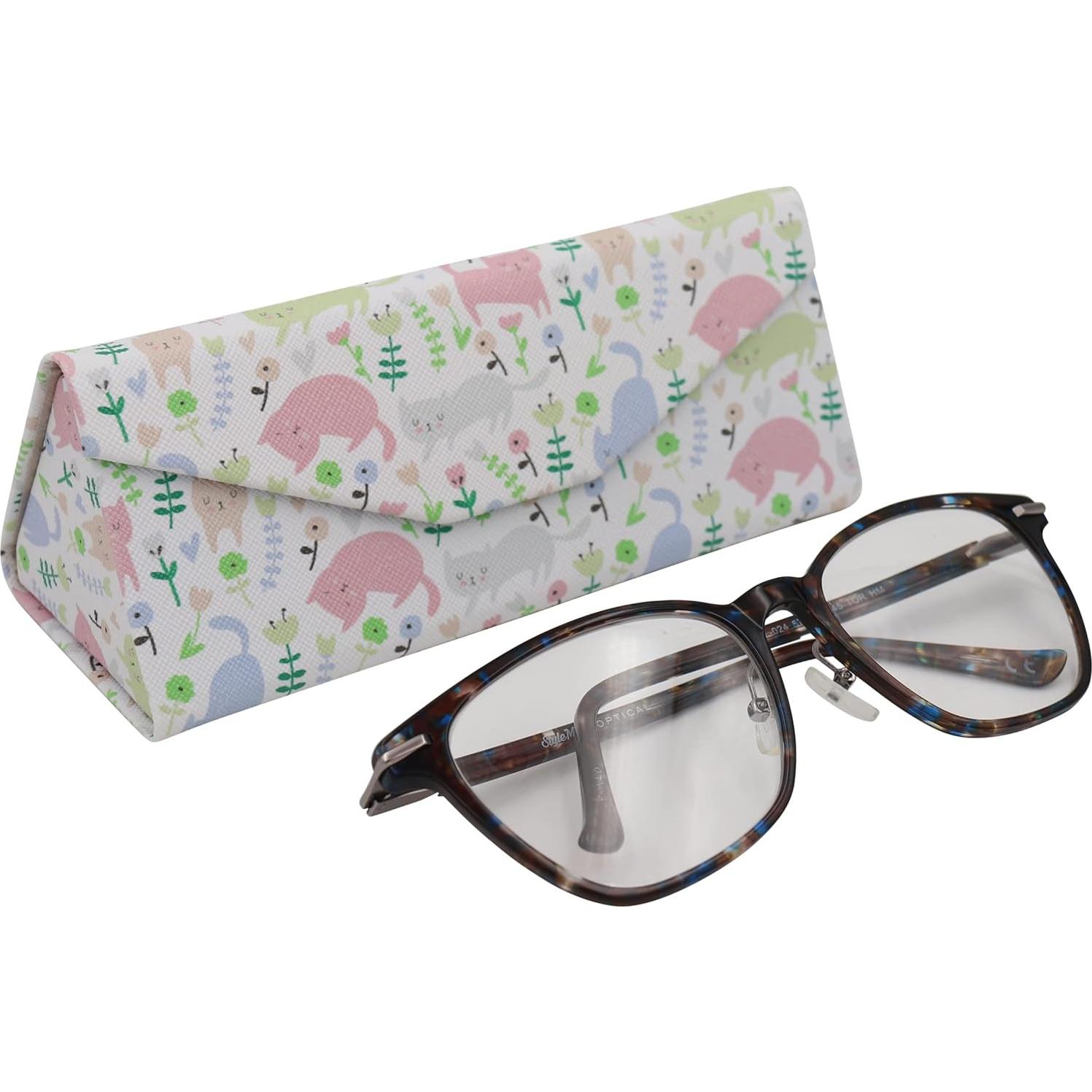 Estuche de Gafas Real Sic Gato - Cuero Vegano 16x6.9cm