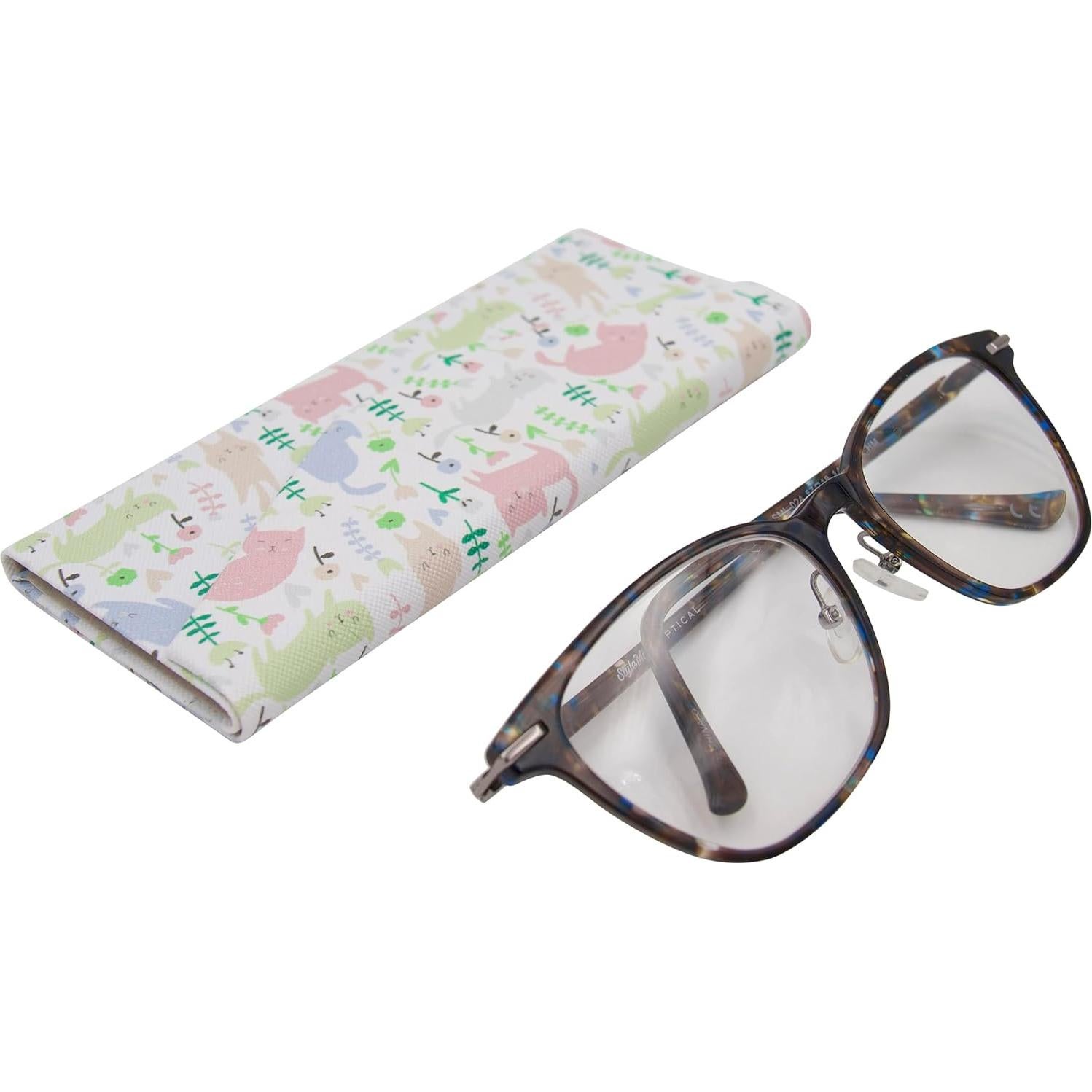 Estuche de Gafas Real Sic Gato - Cuero Vegano 16x6.9cm