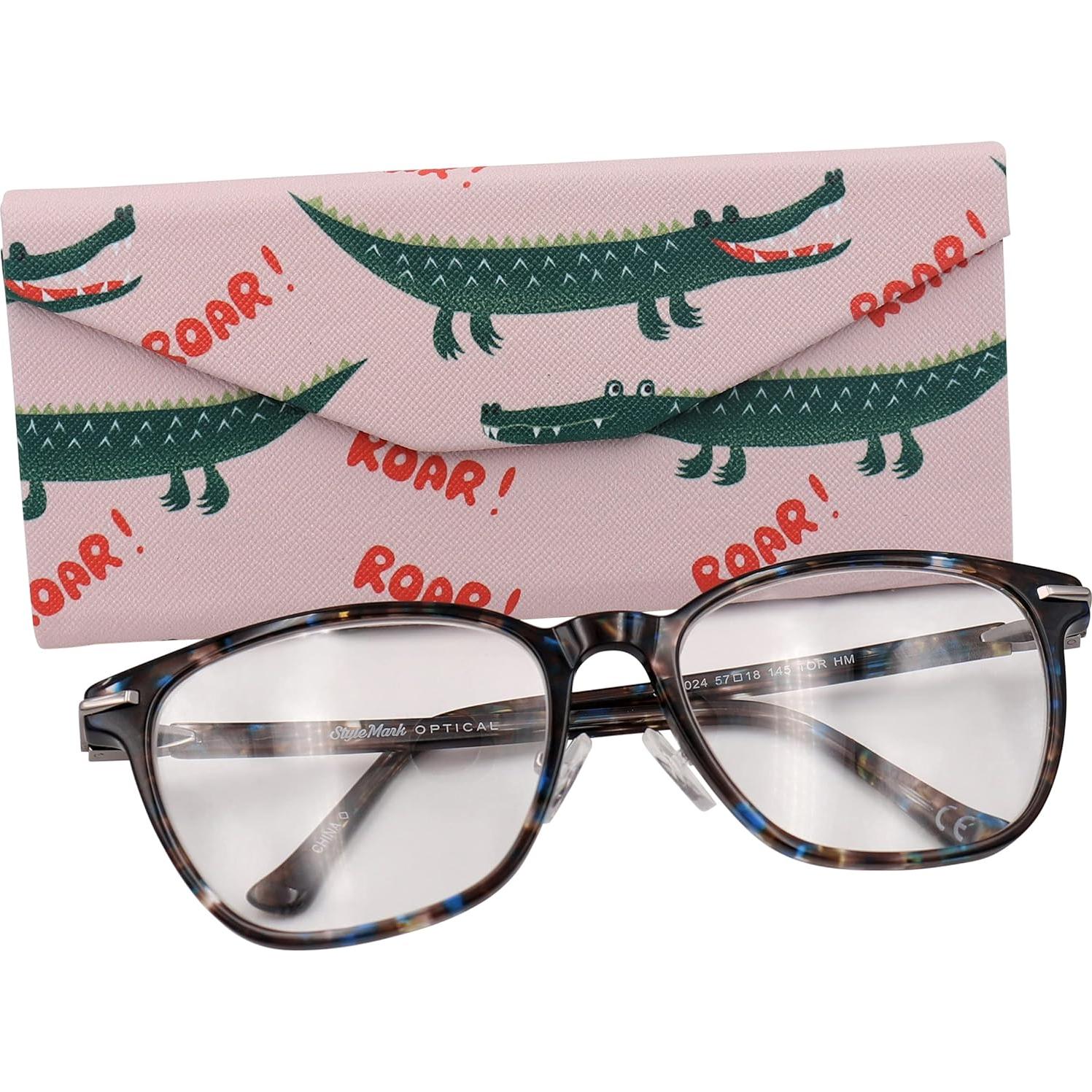 Estuche Duro Real Sic Cocodrilo para Gafas - 16cm x 6.8cm