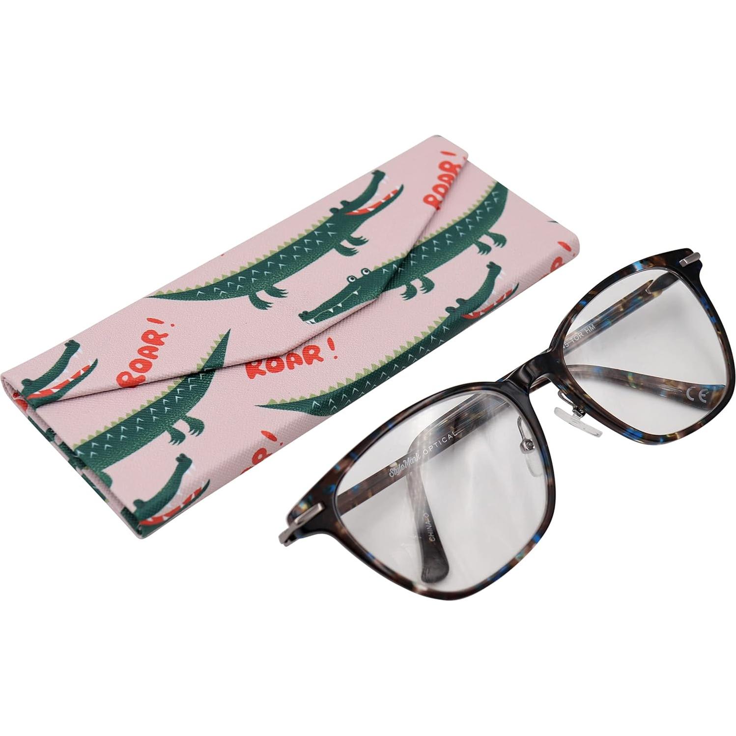 Estuche Duro Real Sic Cocodrilo para Gafas - 16cm x 6.8cm