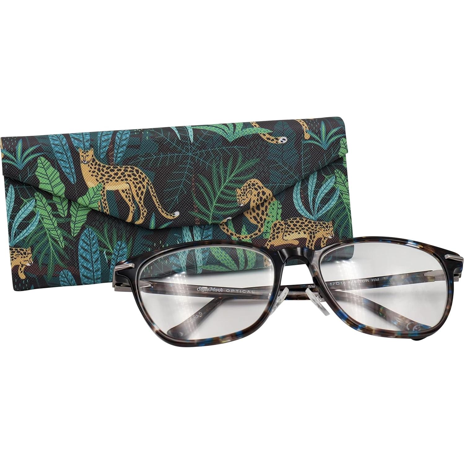 Estuche Duro Real Sic para Gafas - Cuero Vegano 16x7 cm