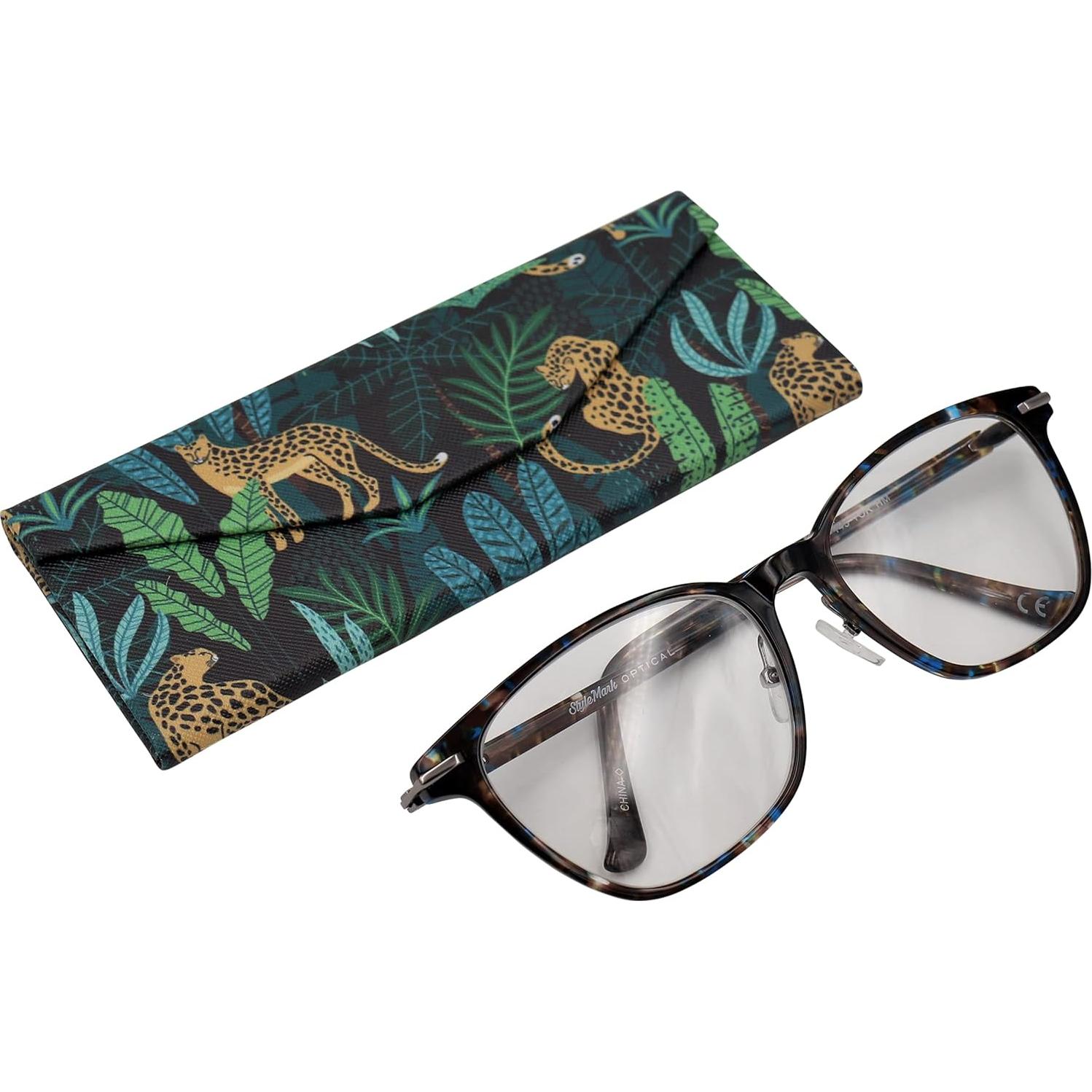 Estuche Duro Real Sic para Gafas - Cuero Vegano 16x7 cm