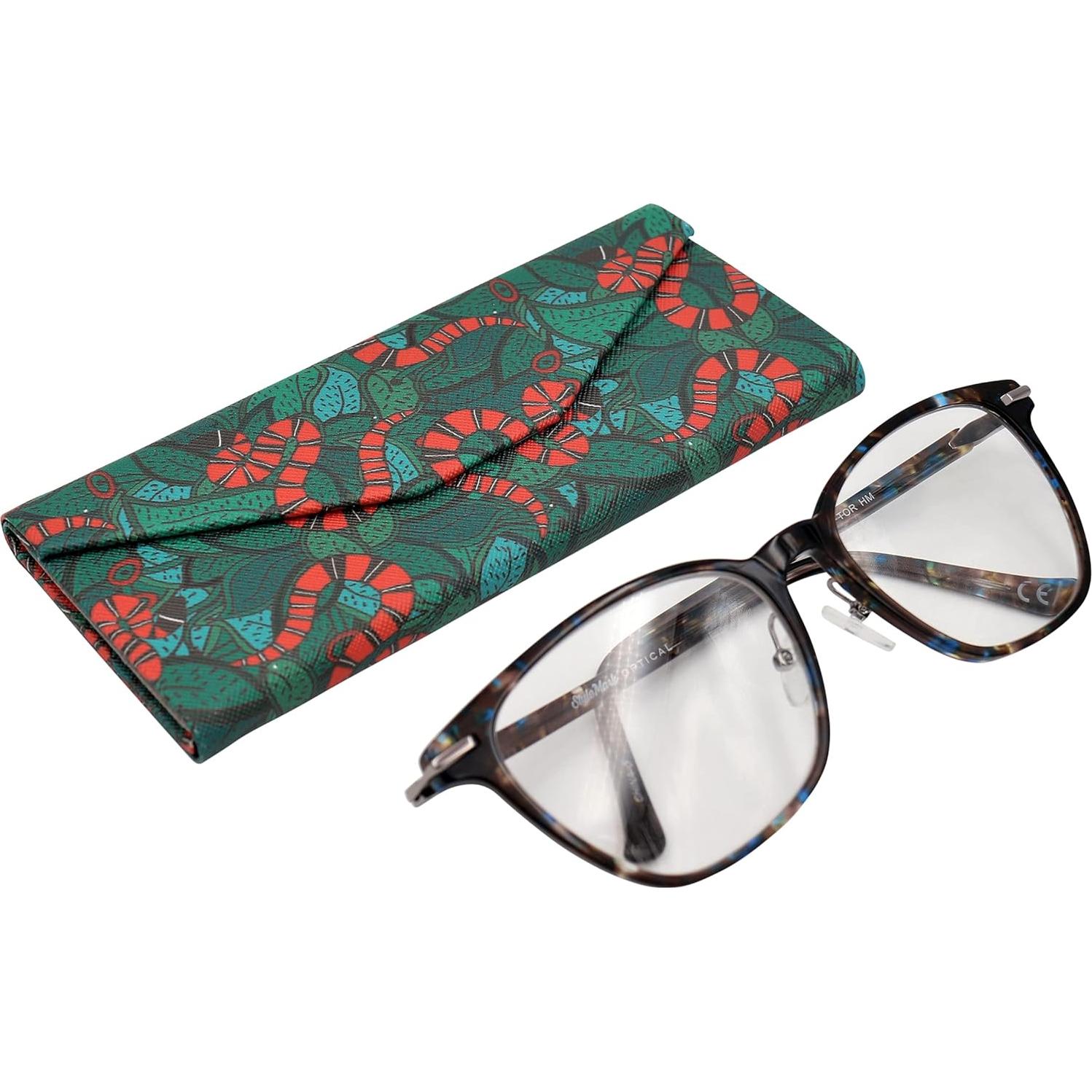 Estuche de Gafas Real Sic Serpiente - Cuero Vegano 16cm