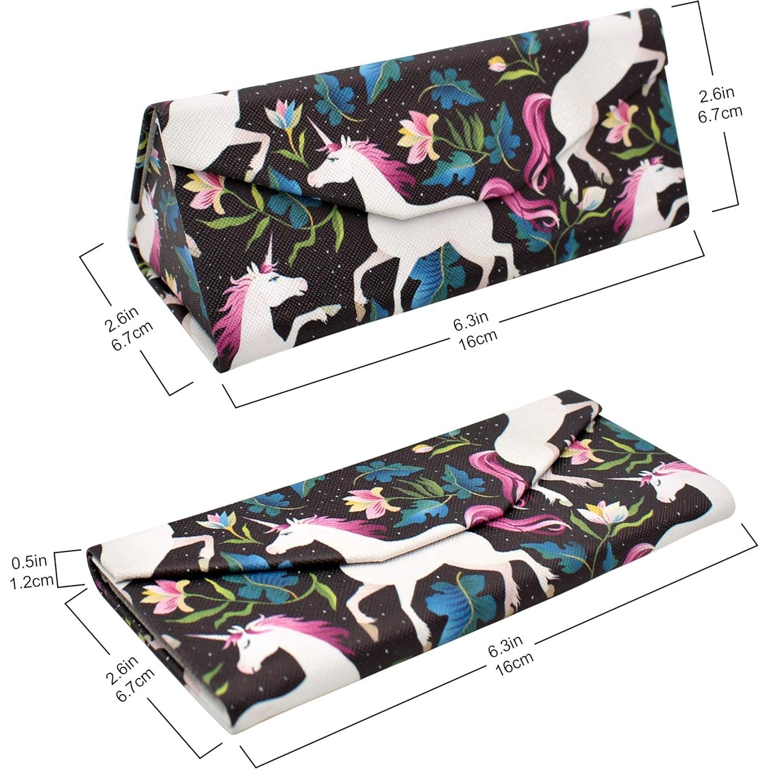 Estuche de Gafas Real Sic Unicornio Negro - Duro y Plegable