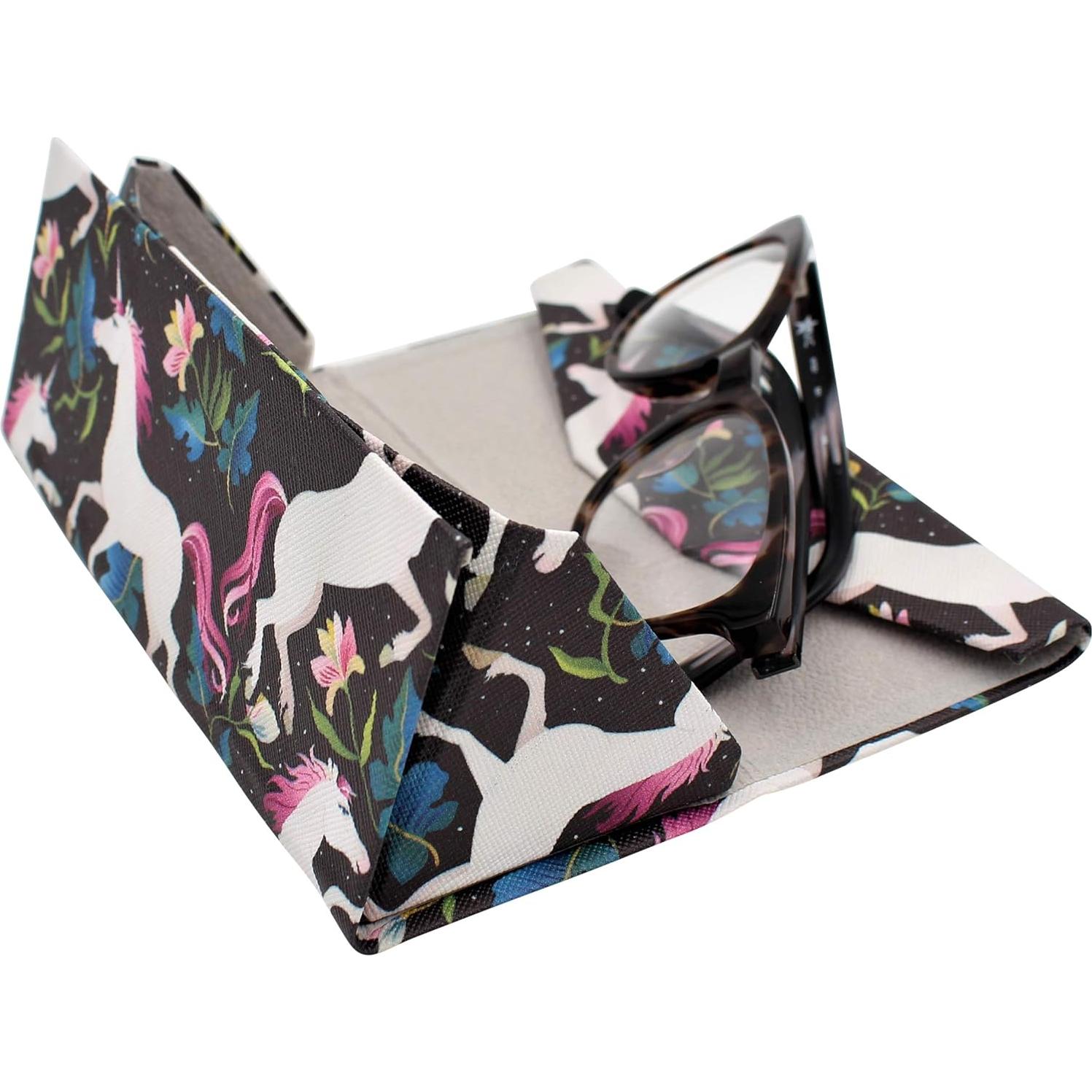 Estuche de Gafas Real Sic Unicornio Negro - Duro y Plegable