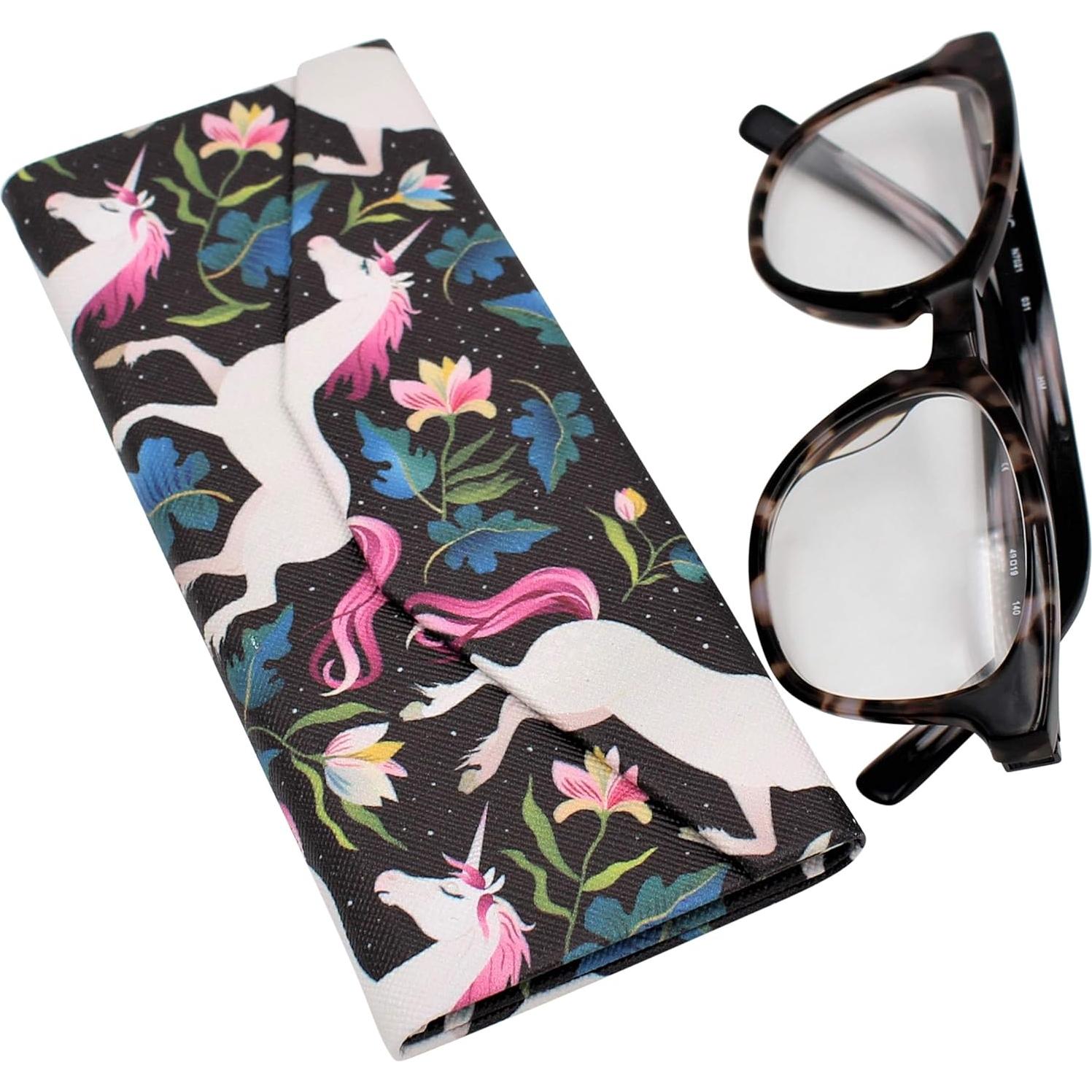 Estuche de Gafas Real Sic Unicornio Negro - Duro y Plegable