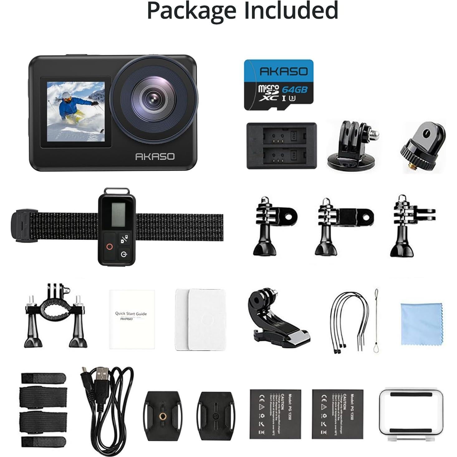 Cámara de acción AKASO Brave 7 4K 20MP resistente al agua