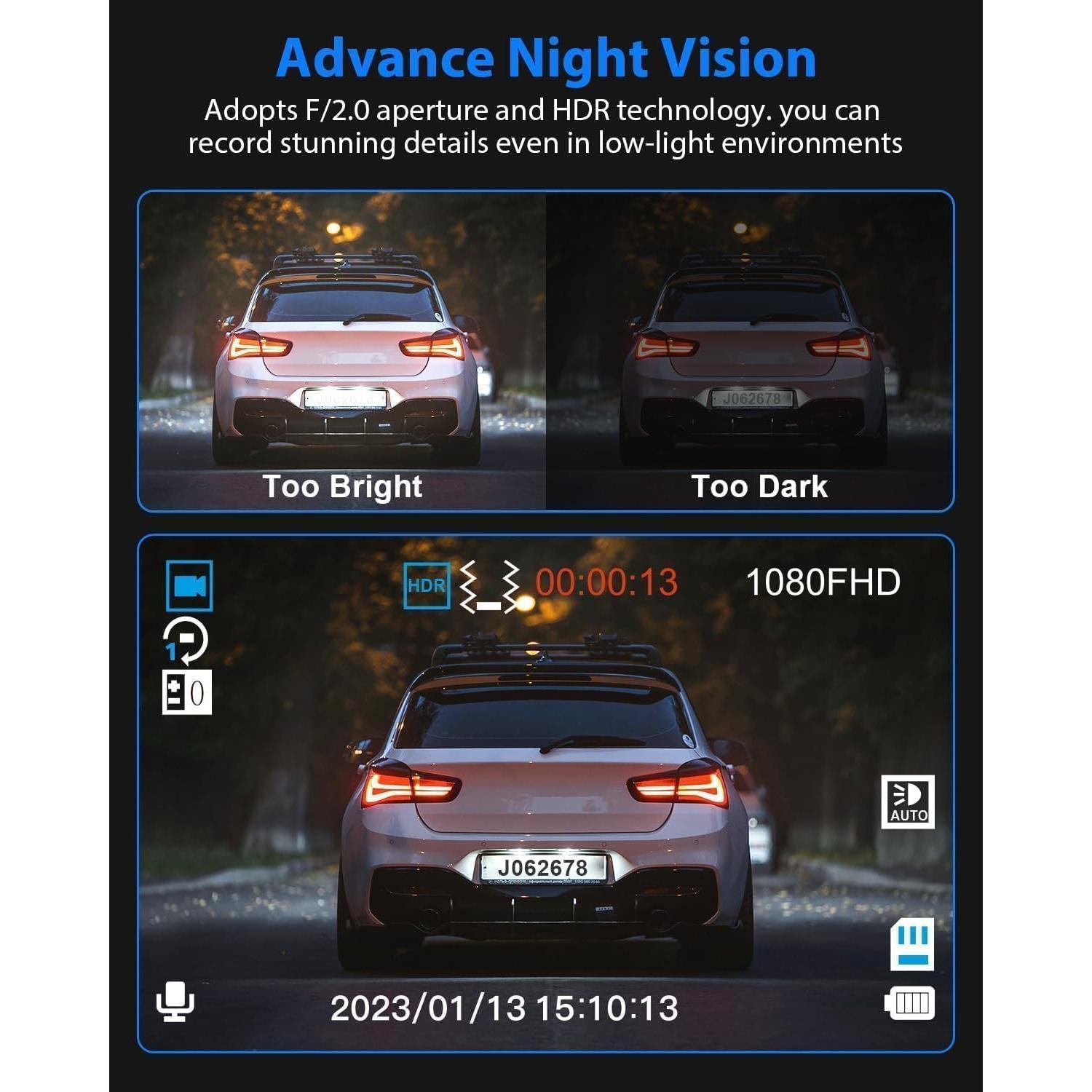 Cámara Dash 1080P Wkreuoar Doble Frontal e Interior
