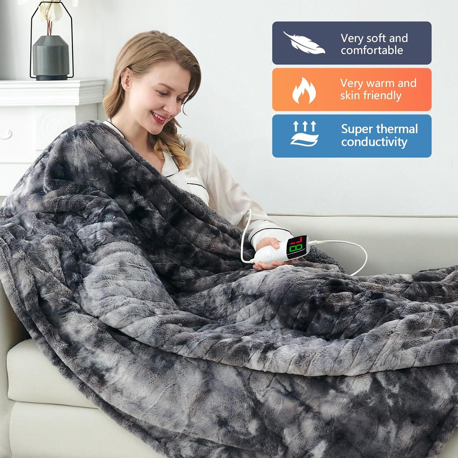 Manta Eléctrica OCTROT Queen Fleece Sherpa 10 Niveles Calor