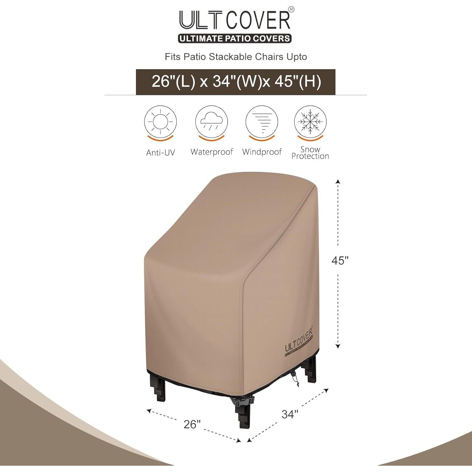 Funda Impermeable ULTCOVER para Sillas Apiladas 86x66x114 cm