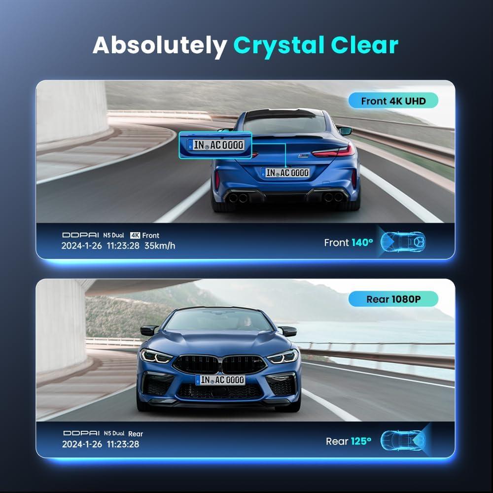 Cámara de Salpicadero DDPAI N5 Dual 4K+1080P GPS WiFi 32GB