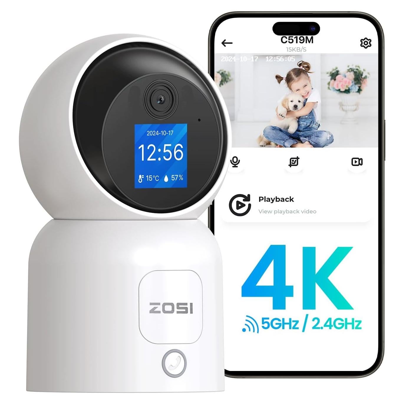 Cámara de Seguridad ZOSI 4K C519M8 Interior WiFi 8MP