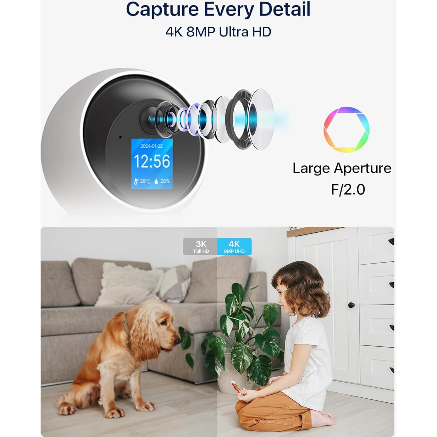 Cámara de Seguridad ZOSI 4K C519M8 Interior WiFi 8MP