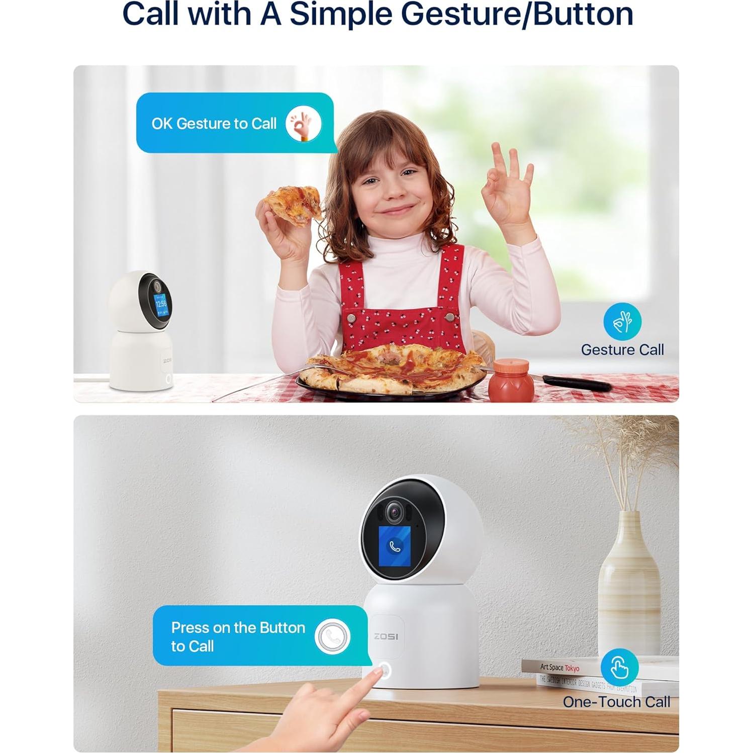 Cámara de Seguridad ZOSI 4K C519M8 Interior WiFi 8MP