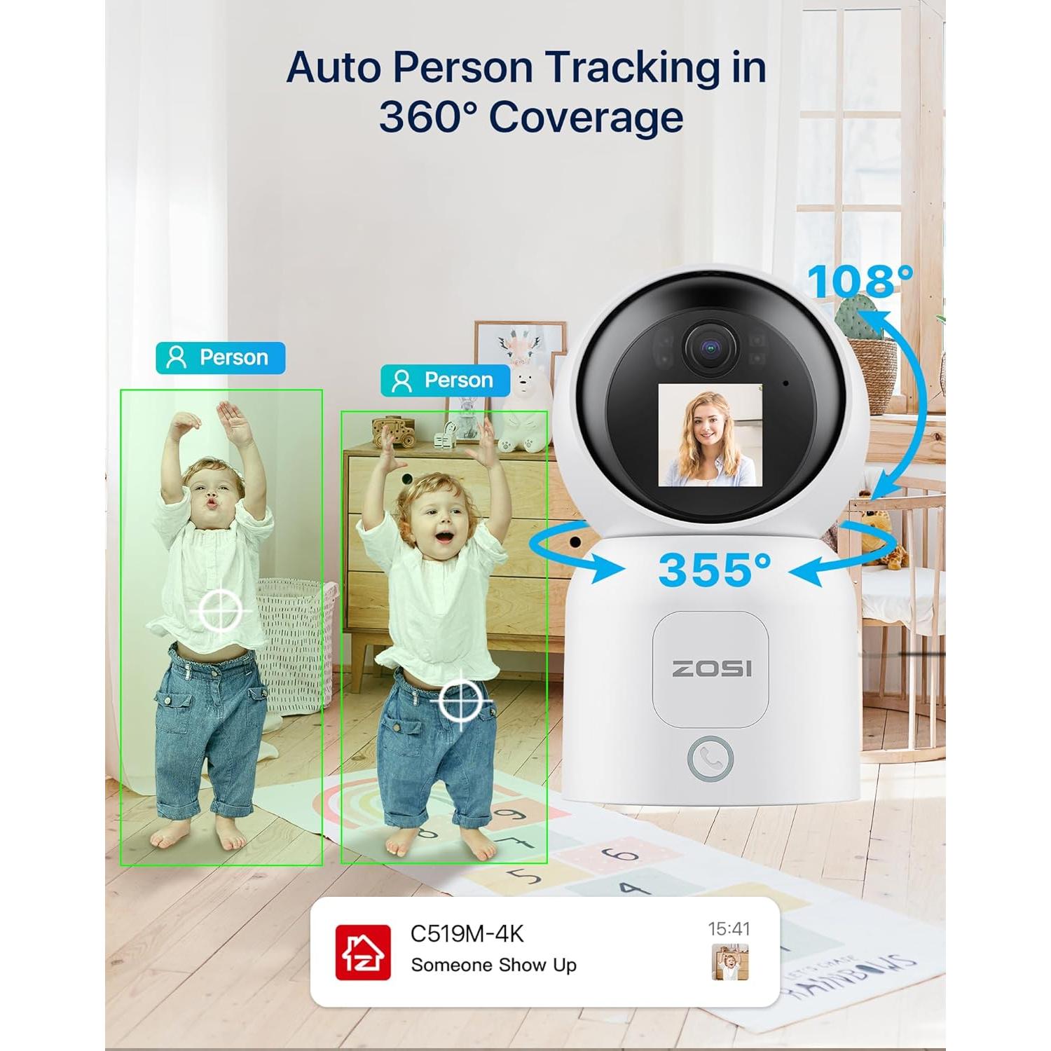 Cámara de Seguridad ZOSI 4K C519M8 Interior WiFi 8MP