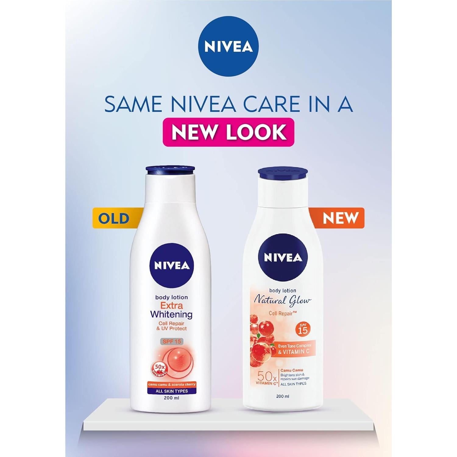 Loción Corporal Nivea Brillo Natural 400 ml con SPF 15 y Vitamina C