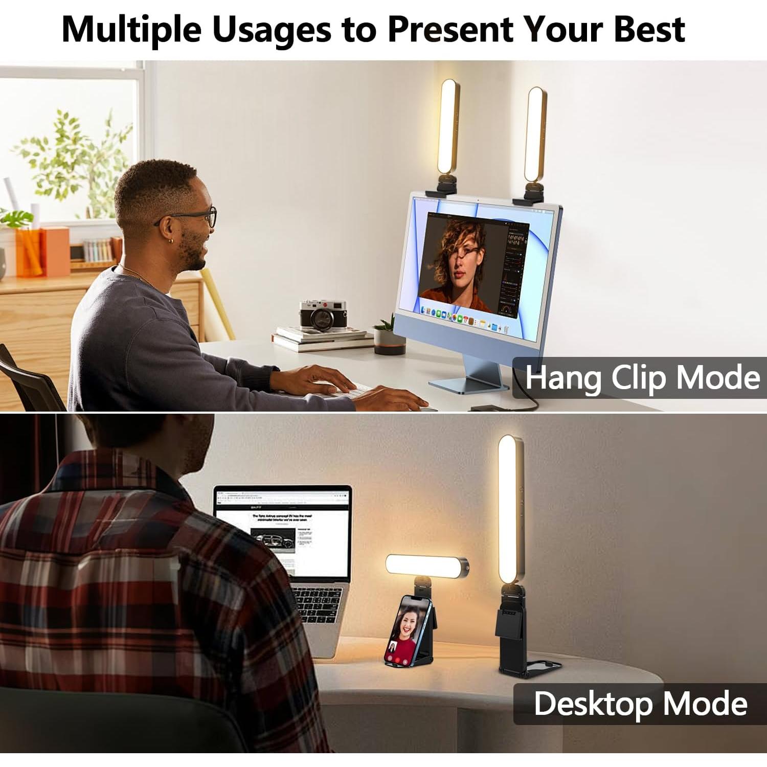 yAyusi Luz LED Doble para Videoconferencias y Streaming