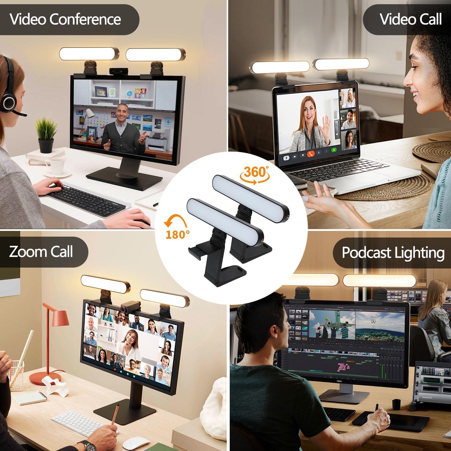 yAyusi Luz LED Doble para Videoconferencias y Streaming
