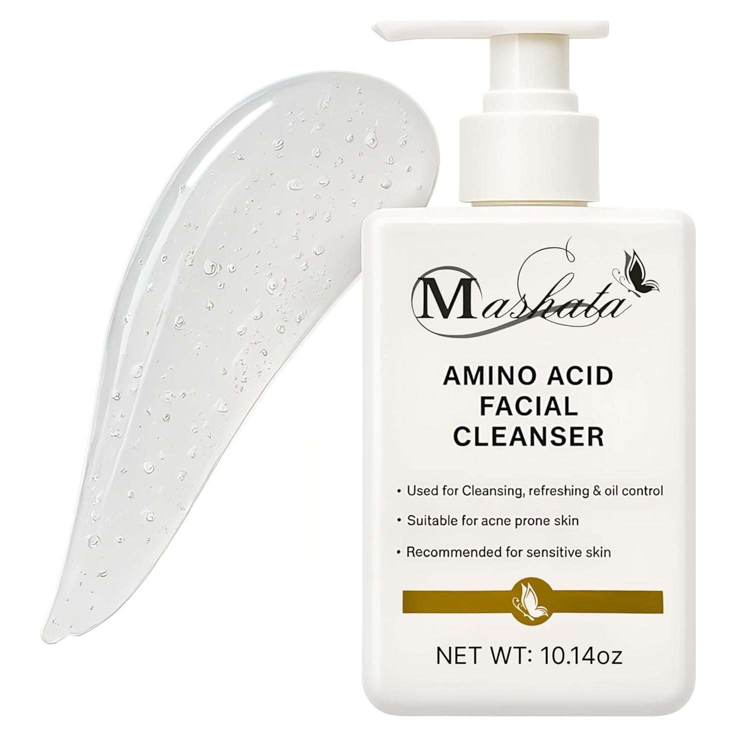 Limpiador Facial Espumoso Mashata 287g - Aminoácidos Vegano para Piel Grasa y Sensible