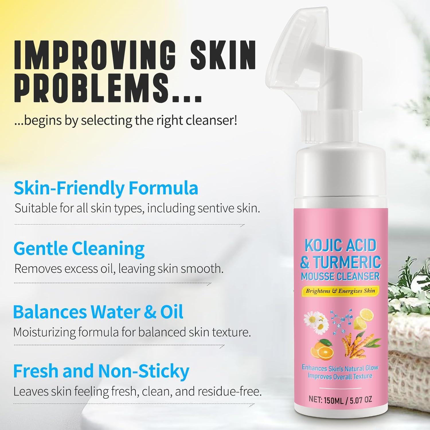 Limpiador Facial de Cúrcuma IDUCEN con Cepillo Suave 150g