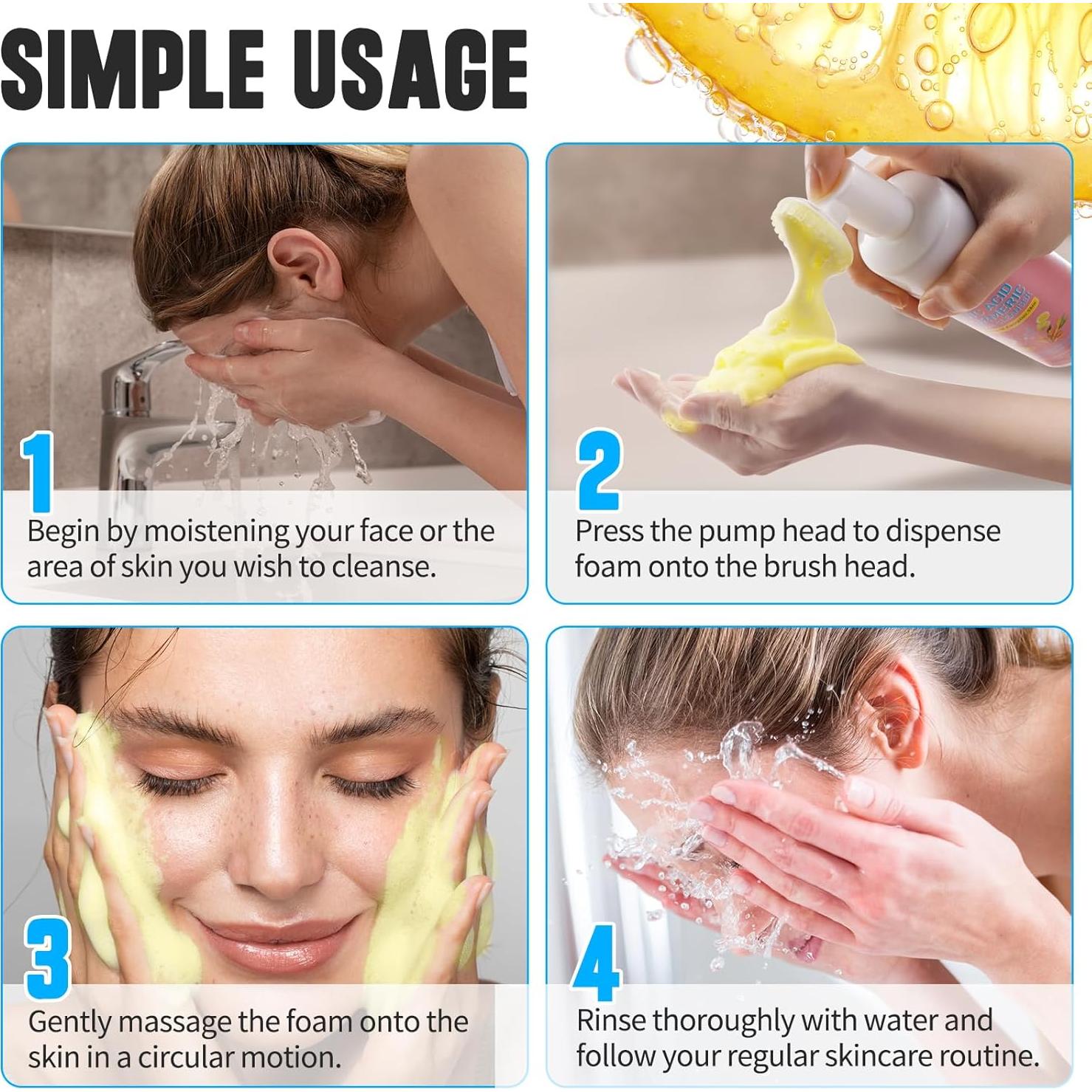 Limpiador Facial de Cúrcuma IDUCEN con Cepillo Suave 150g