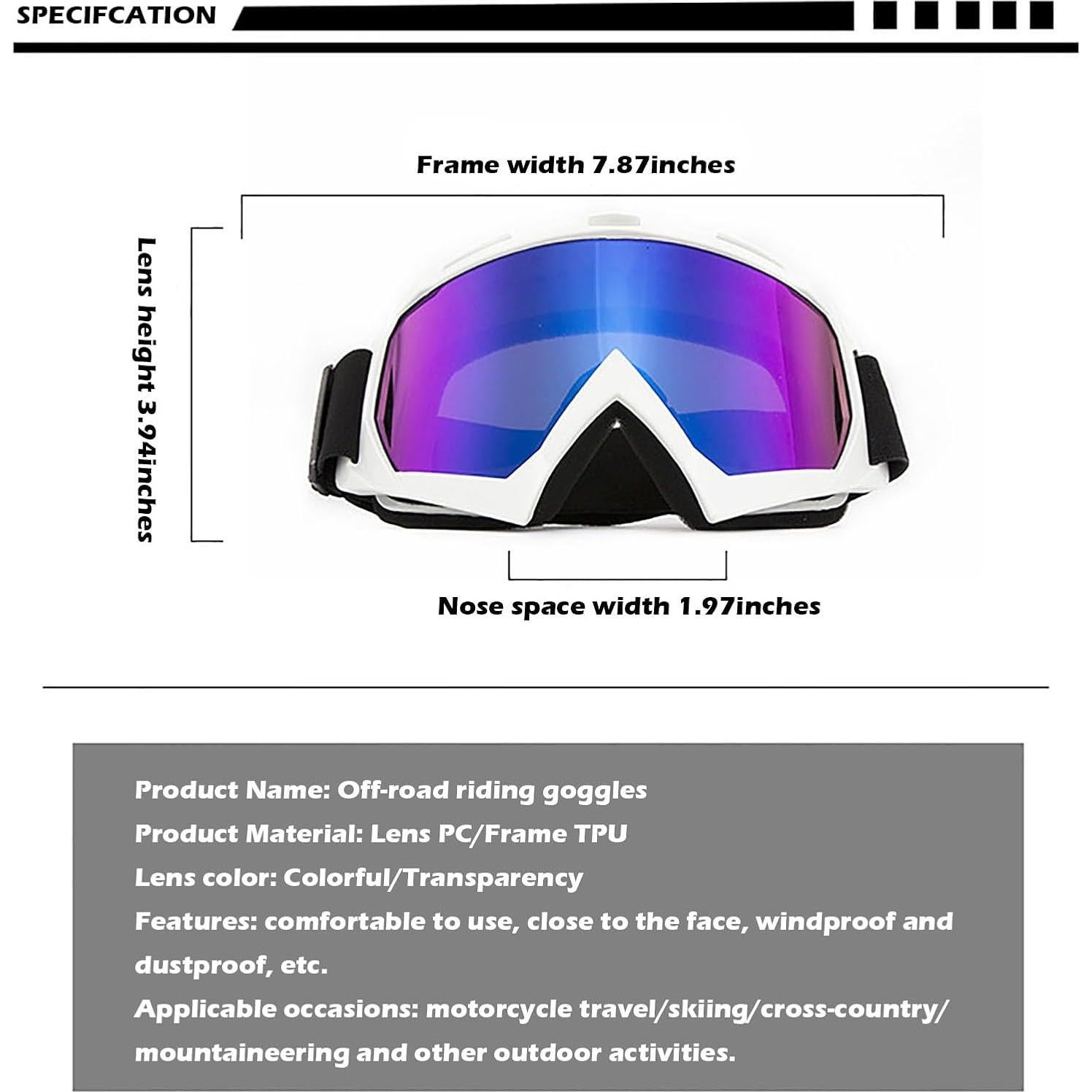 Gafas de Motocicleta Immoono con Balaclava y Lentes HD