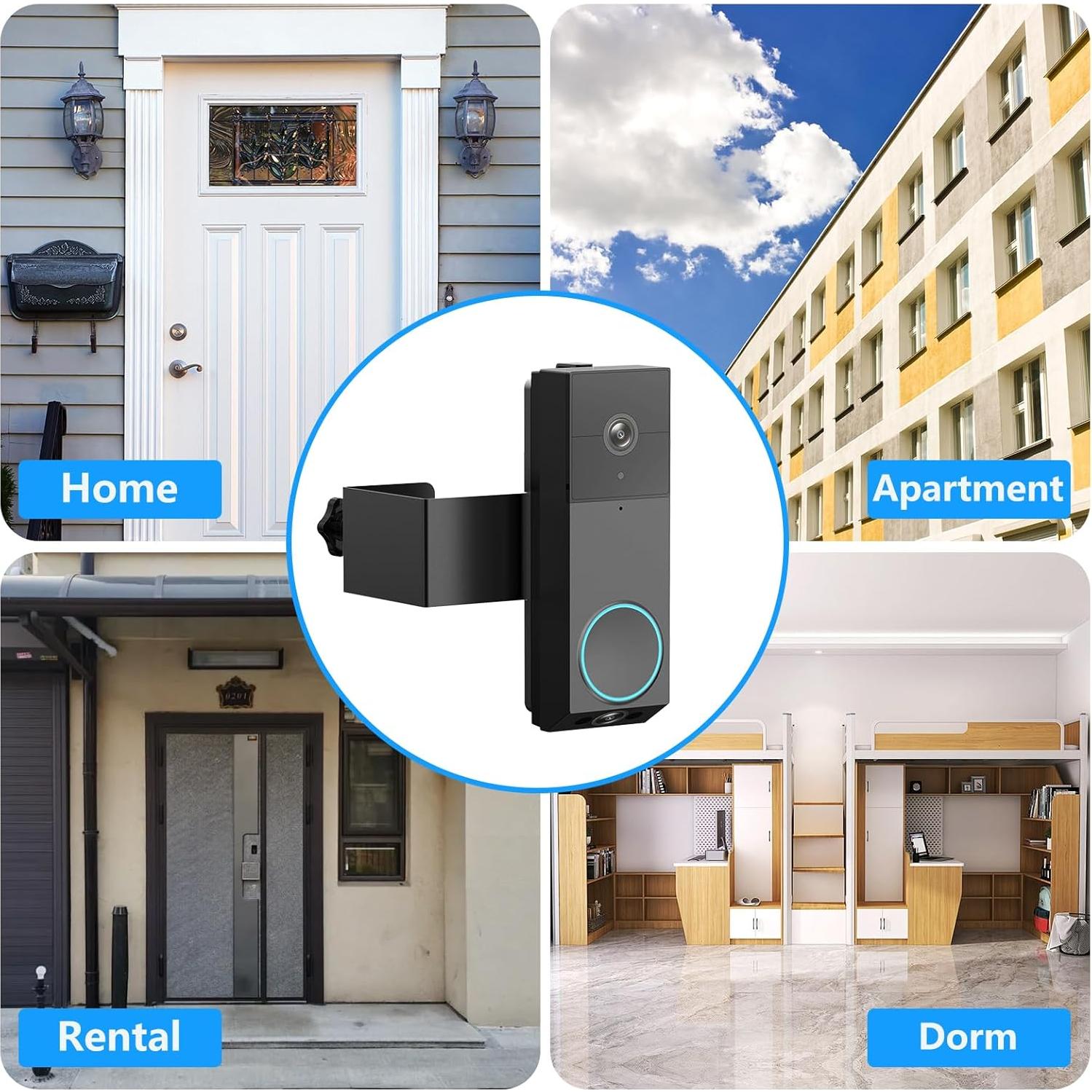 Soporte Antirrobo para Timbre Wyze Duo Cam - Metal Ajustable Negro