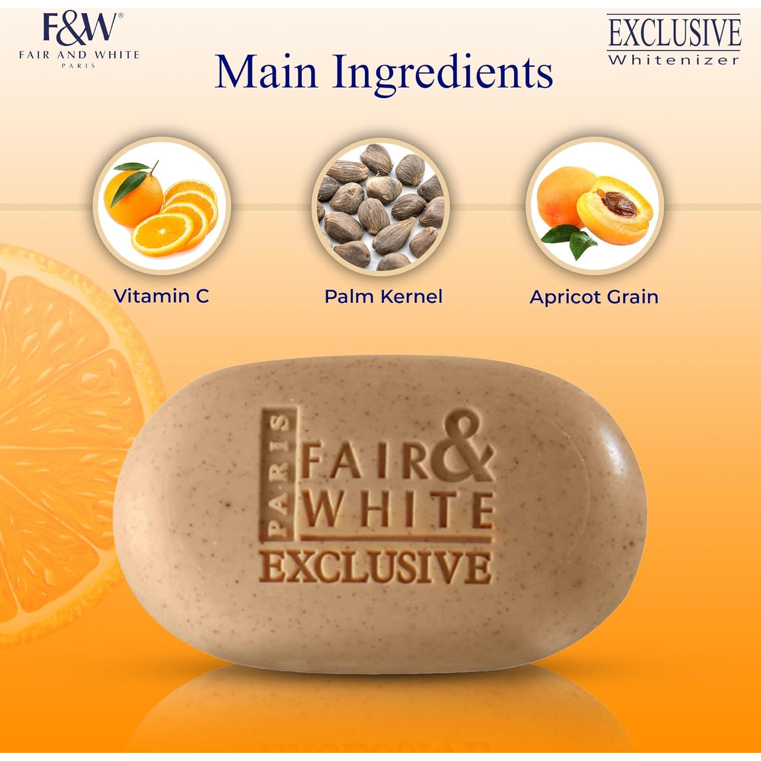 Jabón Exfoliante Aclarador Fair & White 200 g con Vitamina C