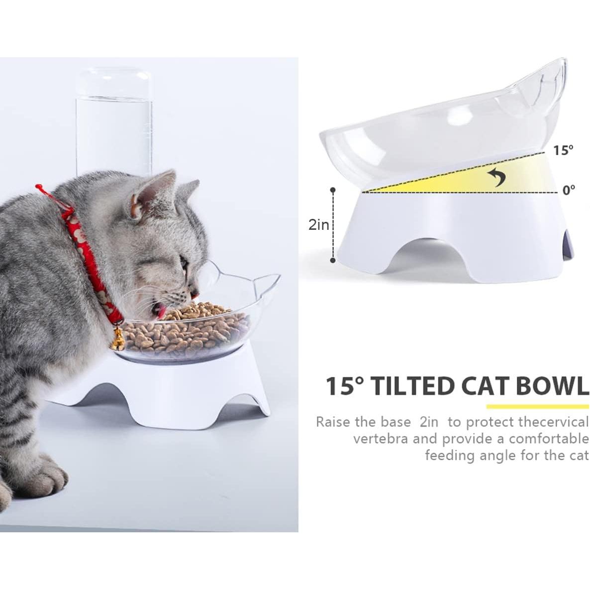 MILIFUN Tazones Inclinados para Perros y Gatos - 2 en 1