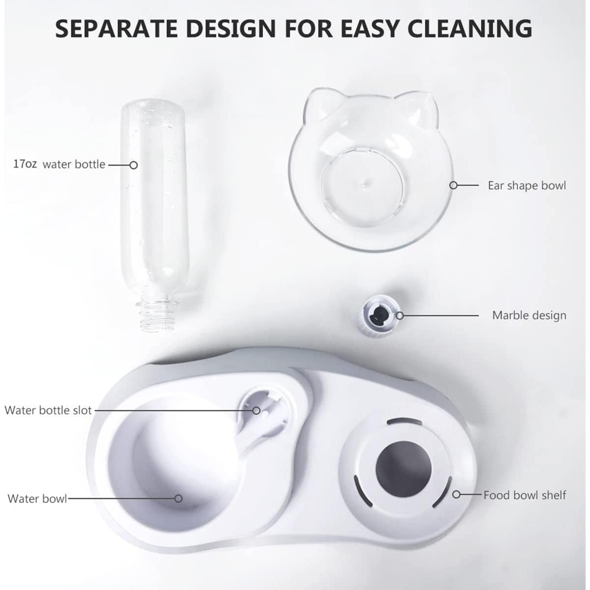 MILIFUN Tazones Inclinados para Perros y Gatos - 2 en 1