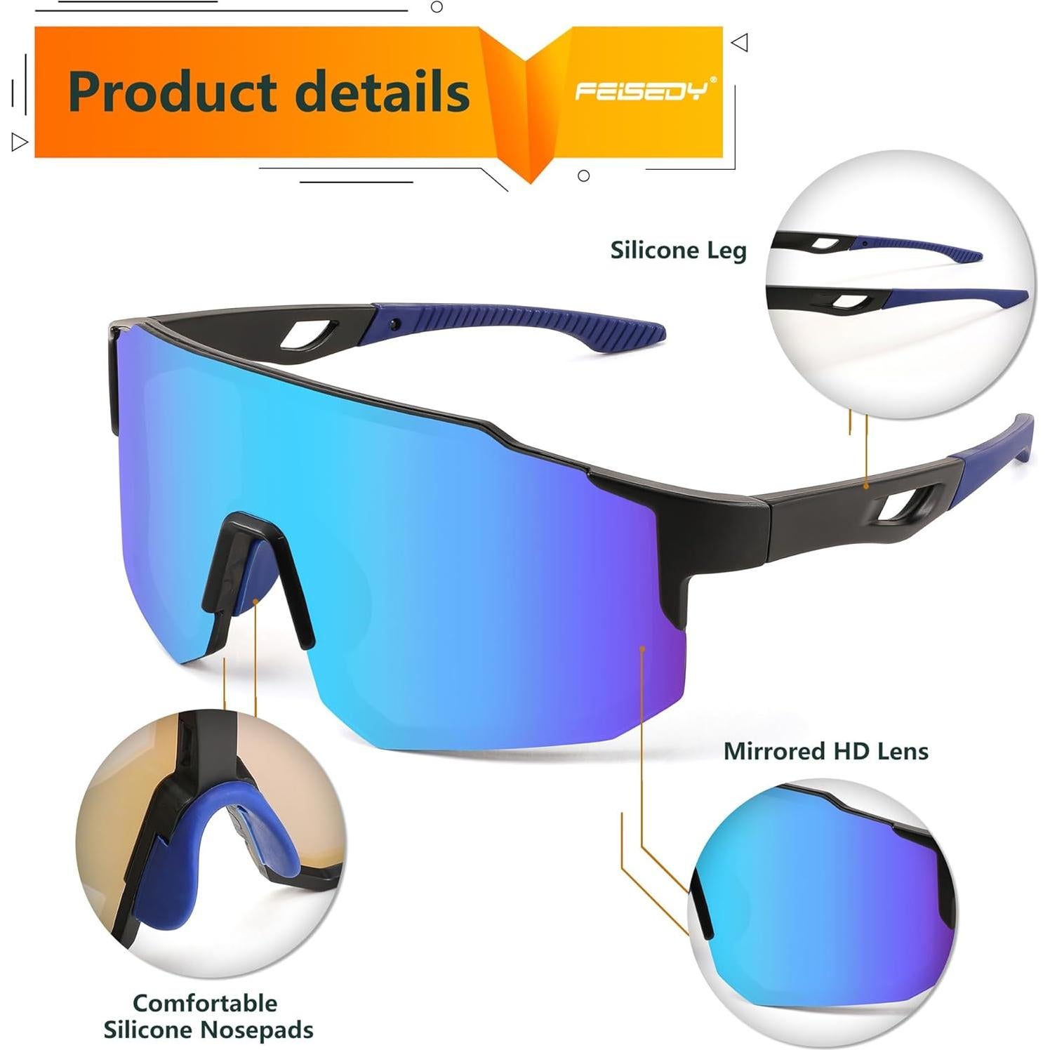 Gafas de sol deportivas FEISEDY UV400 para ciclismo