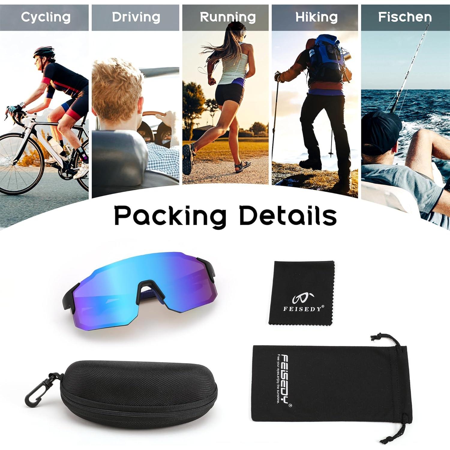 Gafas de sol deportivas FEISEDY UV400 para ciclismo