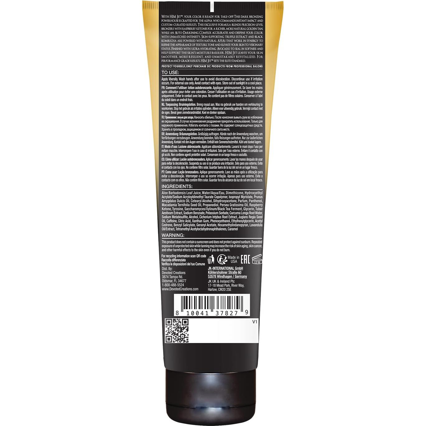 Loción Bronceadora Ultra Rica Devoted Creations HIM Jet 250ml