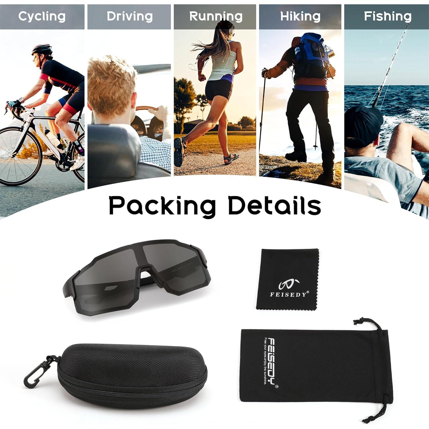 Gafas de sol deportivas FEISEDY B2388 UV400 para ciclismo