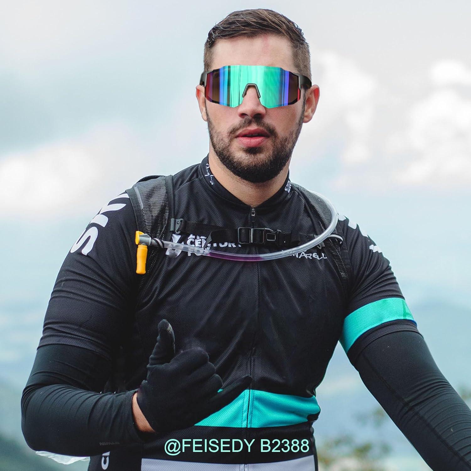 Gafas de sol deportivas FEISEDY UV400 para ciclismo y correr