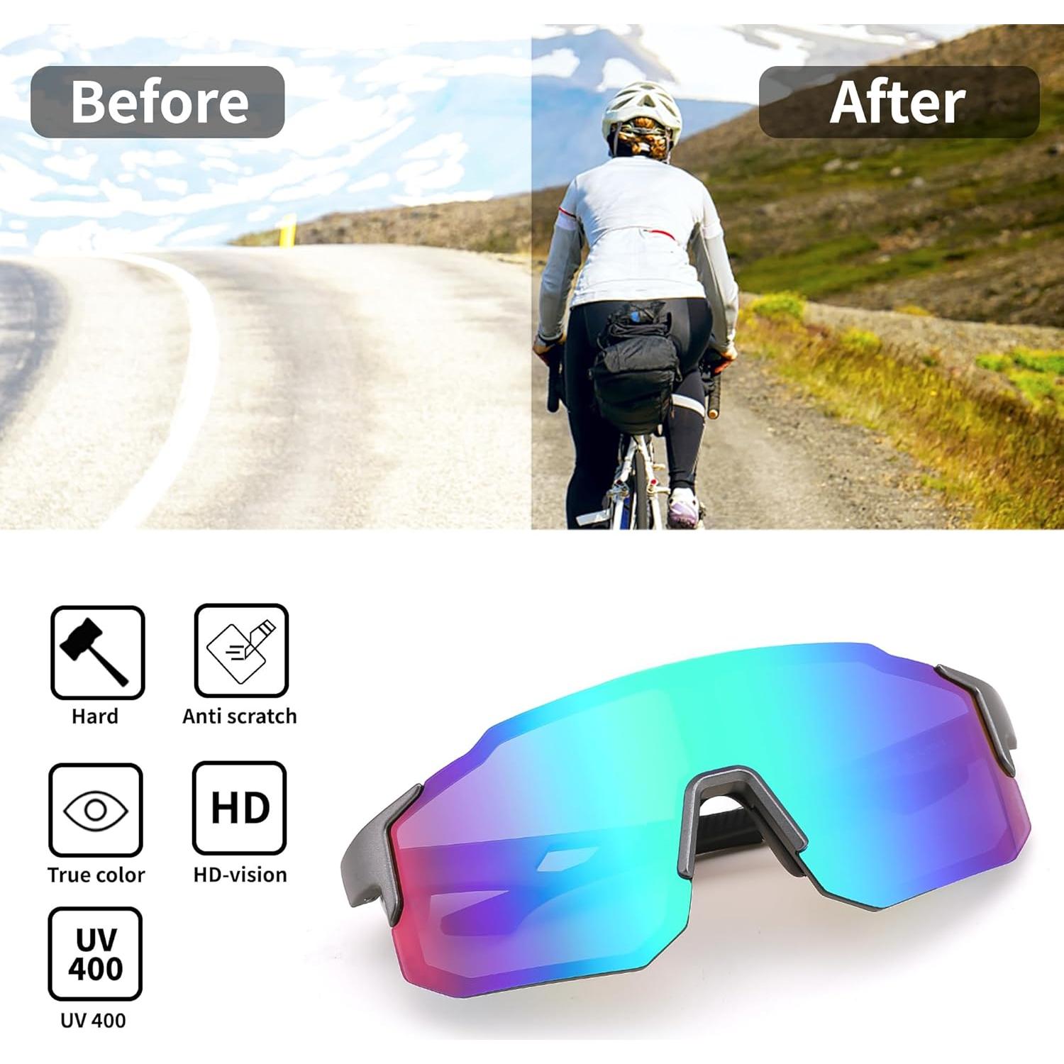 Gafas de sol deportivas FEISEDY UV400 para ciclismo y correr