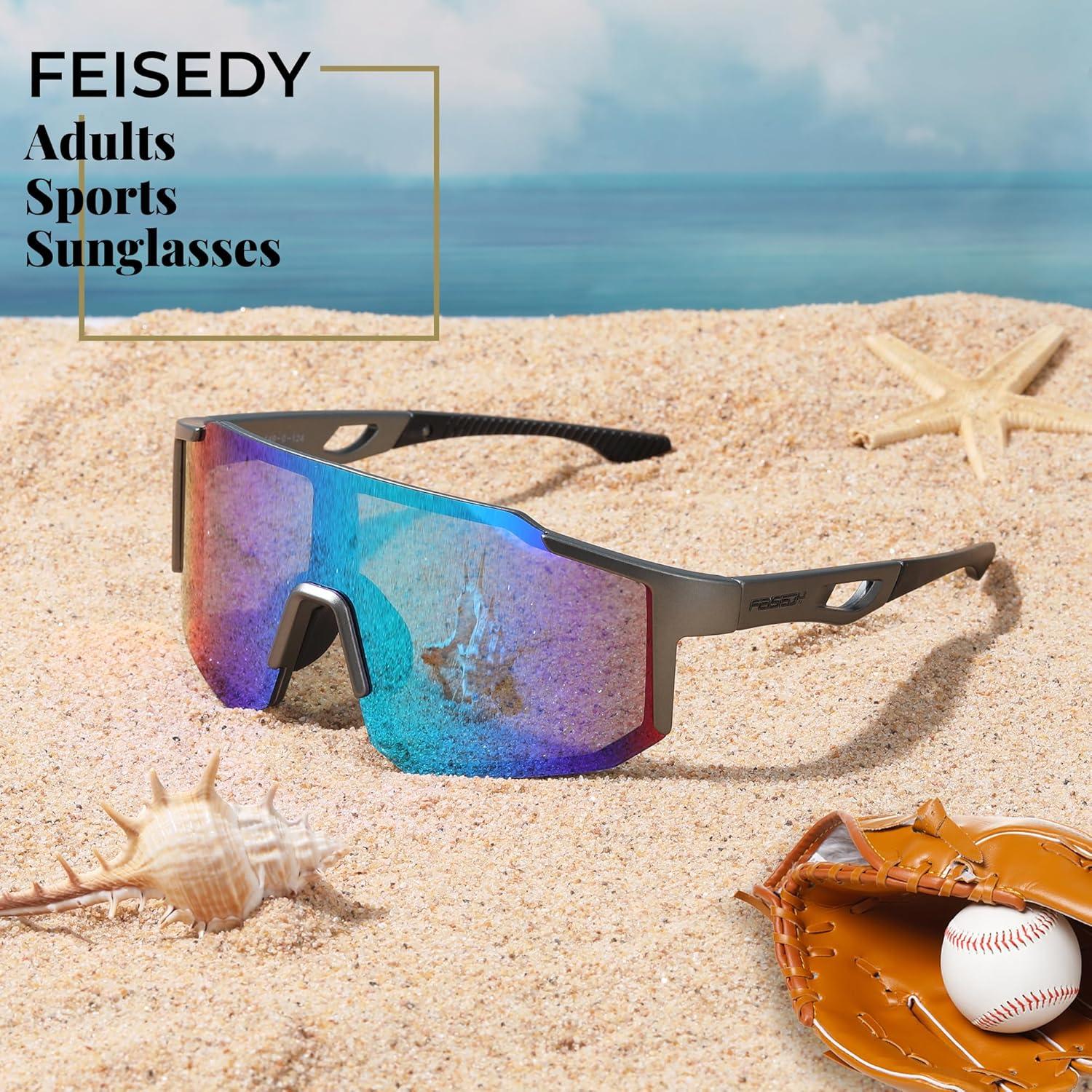 Gafas de sol deportivas FEISEDY UV400 para ciclismo y correr