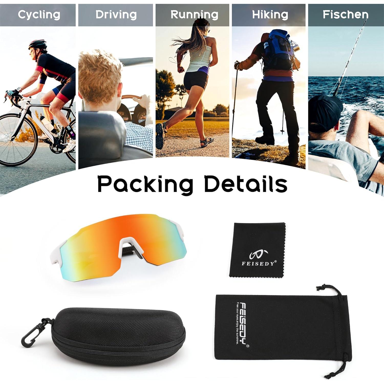 Gafas de sol deportivas FEISEDY B2388 UV400 para ciclismo